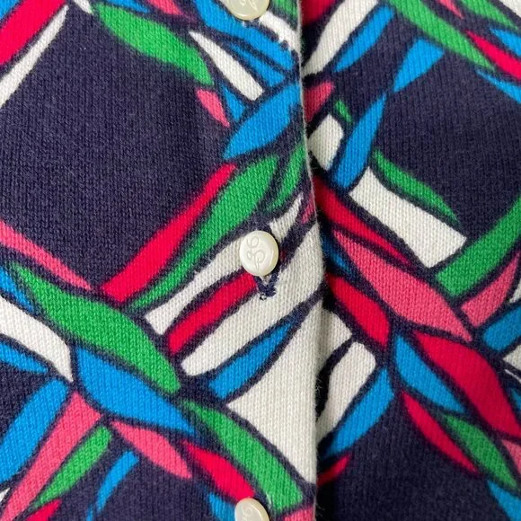 Lilly Pulitzer Women’s Blue Button Up Geometric Print Cardigan Sweater Size M - Picture 8 of 9